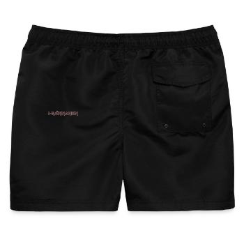 i-Männchen Heavy Metal Einschulung - Männer Badeshorts - Schwarz - Hinten - AI Model Male 178 light (178cm)