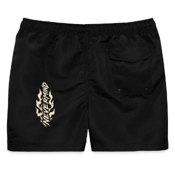 Ganz zu schweigen von Flame Streetwear - Männer Badeshorts - Schwarz - Hinten - AI Model Male 178 light (178cm)