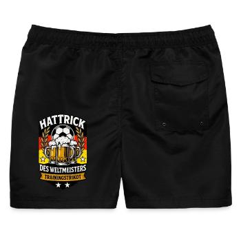 Trainingsstrikot für Weltmeister Fußballfans - Männer Badeshorts - Schwarz - Hinten - AI Model Male 178 light (178cm)