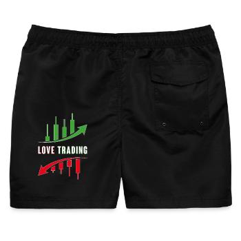 Love Trading - Männer Badeshorts - Schwarz - Hinten - AI Model Male 178 light (178cm)