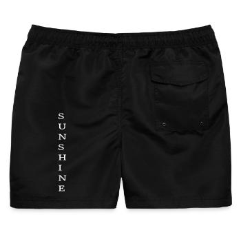 Sunshine! Trage den Sonnenschein nach außen! - Männer Badeshorts - Schwarz - Hinten - AI Model Male 178 light (178cm)