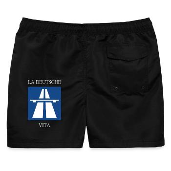 La deutsche Vita - Männer Badeshorts - Schwarz - Hinten - AI Model Male 178 light (178cm)
