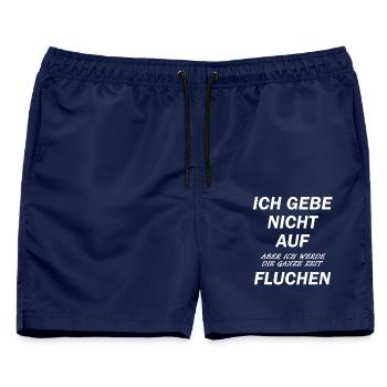 Ich gebe nicht auf! Aber ich werde fluchen! - Männer Badeshorts - Navy - Vorne - AI Model Male 178 light (178cm)