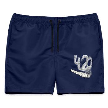 Joint - Tüte - Rauch 420 - Männer Badeshorts - Navy - Vorne - AI Model Male 178 light (178cm)