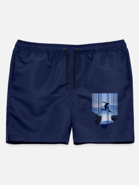 Parkour Sprung Freerunning Berg - Männer Badeshorts - Navy