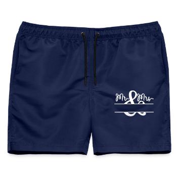 Mr und Mas White Field zum Anpassen - Männer Badeshorts - Navy - Vorne - AI Model Male 178 light (178cm)