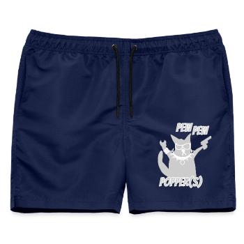  coole Katze Heavy Metal - Männer Badeshorts - Navy - Vorne - AI Model Male 178 light (178cm)