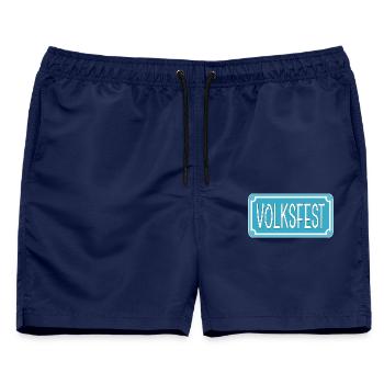 STRAßENSCHILD VOLKSFEST - Männer Badeshorts - Navy - Vorne - AI Model Male 178 light (178cm)