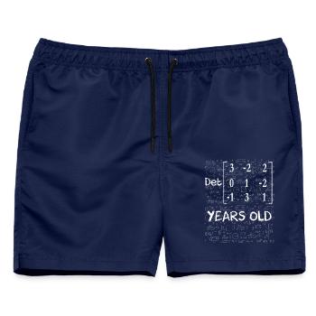 19. Geburtstag 19 Jahre Matrixdeterminante - Männer Badeshorts - Navy - Vorne - AI Model Male 178 light (178cm)