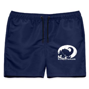 Yasno Streetwear-High-Five-Octopus - Männer Badeshorts - Navy - Vorne - AI Model Male 178 light (178cm)