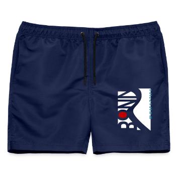 BONN - Koordinaten Längengrad Breitengrad - Männer Badeshorts - Navy - Vorne - AI Model Male 178 light (178cm)