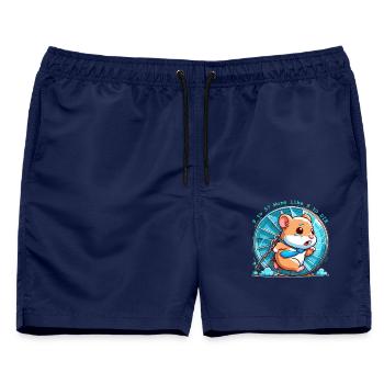 9 bis 5? Eher wie 9 zum Sterben - Männer Badeshorts - Navy - Vorne - AI Model Male 178 light (178cm)