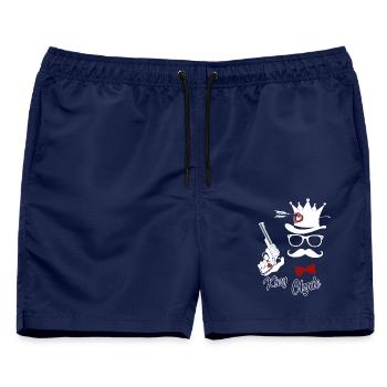 verliebt - Männer Badeshorts - Navy - Vorne - AI Model Male 178 light (178cm)