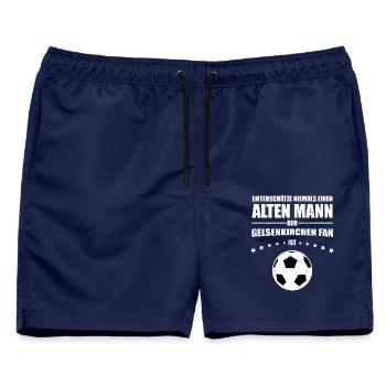 Alter Mann - Gelsenkirchen Fußball Fan | Vintage - Männer Badeshorts - Navy - Vorne - AI Model Male 178 light (178cm)