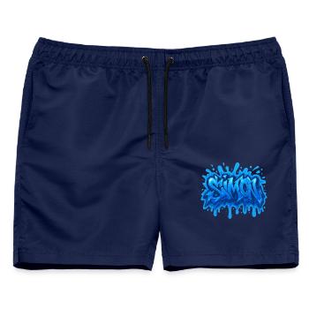 Graffiti Simon Name Geschenk Ideal druckbar auf - Männer Badeshorts - Navy - Vorne - AI Model Male 178 light (178cm)
