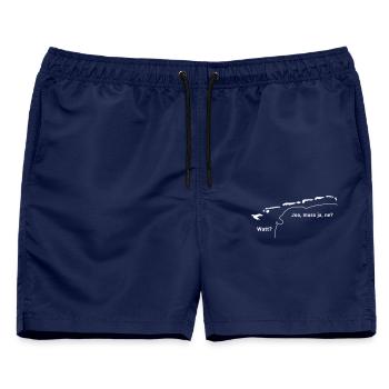 Ostfriesland - Borkum Insel Nordsee Watt Meer - Männer Badeshorts - Navy - Vorne - AI Model Male 178 light (178cm)