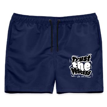 Trust The Process Vintage 90s Streetwear T-Shirt - Männer Badeshorts - Navy - Vorne - AI Model Male 178 light (178cm)