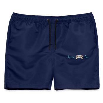 Herzschlag Gaming-Controller - Männer Badeshorts - Navy - Vorne - AI Model Male 178 light (178cm)