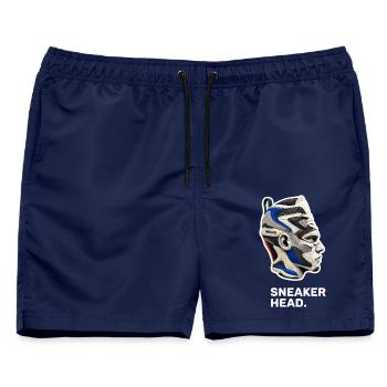 Sneakerhead – Sneaker-Liebhaber und Sammler - Männer Badeshorts - Navy - Vorne - AI Model Male 178 light (178cm)