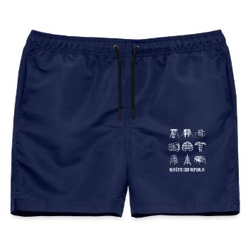 Gerüste der Republik - Männer Badeshorts - Navy - Vorne - AI Model Male 178 light (178cm)