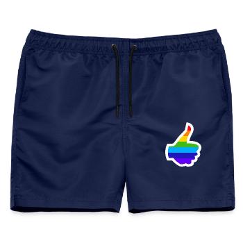 Daumen hoch 2 - Männer Badeshorts - Navy - Vorne - AI Model Male 178 light (178cm)