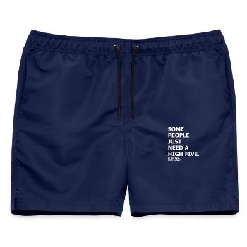 High Five - lustige zynisches Design - Männer Badeshorts - Navy - Vorne - AI Model Male 178 light (178cm)