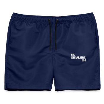 Es Eskaliert Eh cooler saufspruch trinkspruch - Männer Badeshorts - Navy - Vorne - AI Model Male 178 light (178cm)