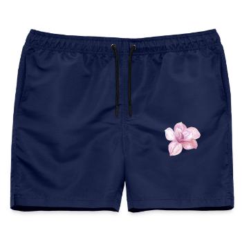 Blume - Männer Badeshorts - Navy - Vorne - AI Model Male 178 light (178cm)
