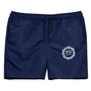 Braut-Squad-Kronenblätter - Männer Badeshorts - Navy - Vorne - AI Model Male 178 light (178cm)