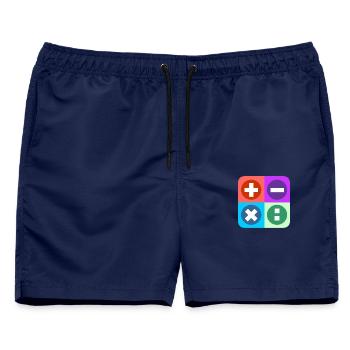 Logo mit vier Emblemen Farbe berechnen - Männer Badeshorts - Navy - Vorne - AI Model Male 178 light (178cm)