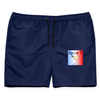 Aperitif Cocktail - Frankreich - Männer Badeshorts - Navy - Vorne - AI Model Male 178 light (178cm)