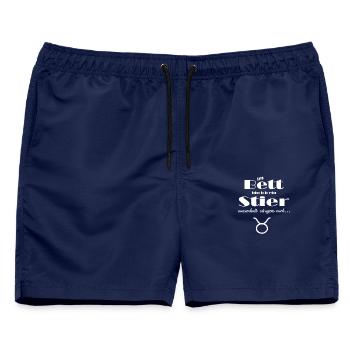 Sternzeichen Stier - Männer Badeshorts - Navy - Vorne - AI Model Male 178 light (178cm)