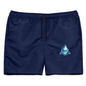 Böser Wassertropfen - Männer Badeshorts - Navy - Vorne - AI Model Male 178 light (178cm)