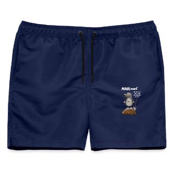 Schlechte Laune Nö Maulwurf Wortspiel - Männer Badeshorts - Navy - Vorne - AI Model Male 178 light (178cm)