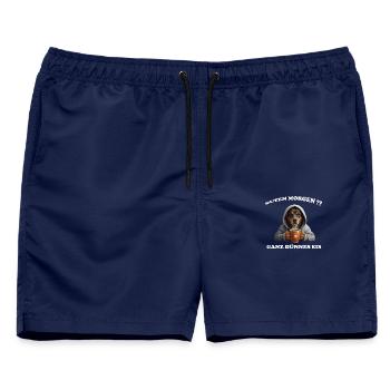 Guten Morgen?? Ganz Dünnes Eis! - Männer Badeshorts - Navy - Vorne - AI Model Male 178 light (178cm)