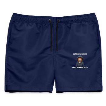 Guten Morgen?? Ganz Dünnes Eis! - Männer Badeshorts - Navy - Vorne - AI Model Male 178 light (178cm)