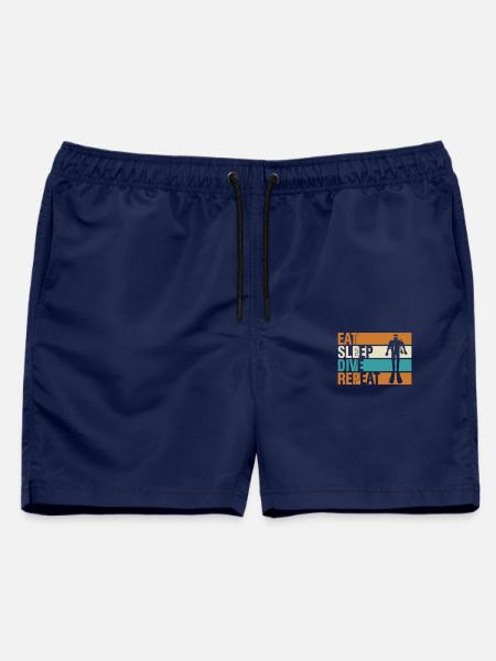 eat sleep dive repeat - Männer Badeshorts - Navy