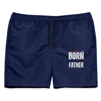 Hommage an die mächtige Vaterschaft - Männer Badeshorts - Navy - Vorne - AI Model Male 178 light (178cm)