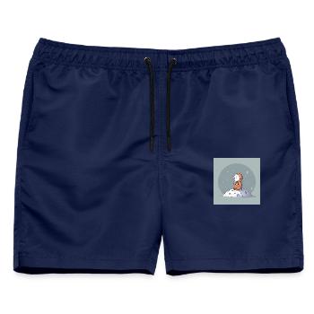 Weltraum-snobische Astronautenillustration - Männer Badeshorts - Navy - Vorne - AI Model Male 178 light (178cm)
