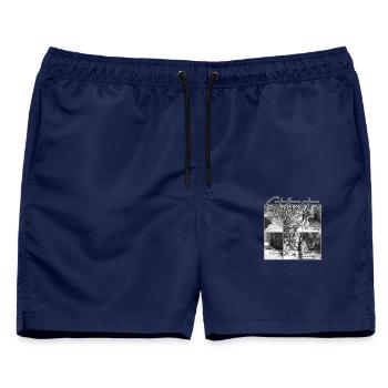Stuttgart – Treppen - Männer Badeshorts - Navy - Vorne - AI Model Male 178 light (178cm)