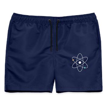 Atom Geometry – Die Ästhetik der Atomphysik - Männer Badeshorts - Navy - Vorne - AI Model Male 178 light (178cm)