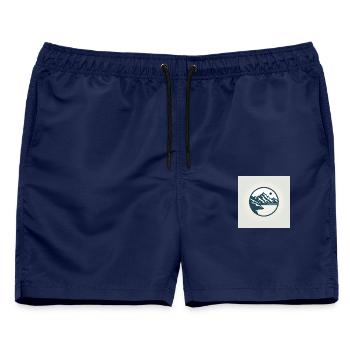 thun niesen Berge Luft zum atmen - Männer Badeshorts - Navy - Vorne - AI Model Male 178 light (178cm)