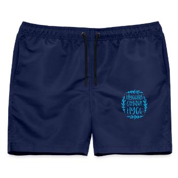 Hyggers gonna hygg  - Männer Badeshorts - Navy - Vorne - AI Model Male 178 light (178cm)