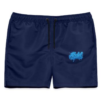 Graffiti-Name Abdel, ideales Geschenk druckbar auf - Männer Badeshorts - Navy - Vorne - AI Model Male 178 light (178cm)
