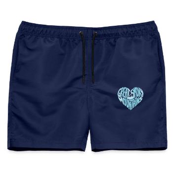 Great Smoky Mountains Herz - Männer Badeshorts - Navy - Vorne - AI Model Male 178 light (178cm)