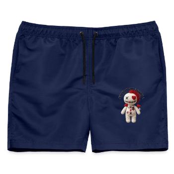 Amigurumi-Voodoo-Puppe mit Herz - Männer Badeshorts - Navy - Vorne - AI Model Male 178 light (178cm)