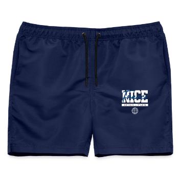 Nizza Frankreich Koordinaten Reise Souvenir - Männer Badeshorts - Navy - Vorne - AI Model Male 178 light (178cm)