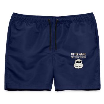 Otter Spiel Nicht Gucken - Männer Badeshorts - Navy - Vorne - AI Model Male 178 light (178cm)