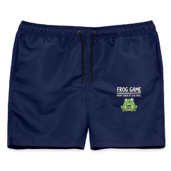 Frosch Spiel Nicht Gucken - Männer Badeshorts - Navy - Vorne - AI Model Male 178 light (178cm)