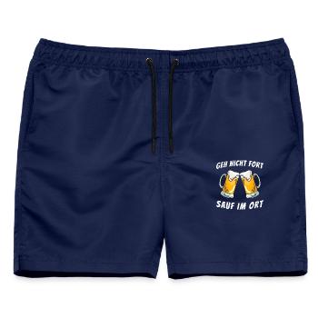 Sauf im Ort  - Männer Badeshorts - Navy - Vorne - AI Model Male 178 light (178cm)